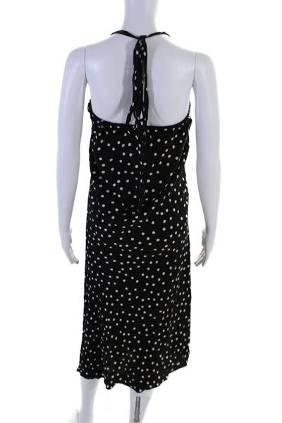 Free People Womens Sleeveless Spotted Long Dress Black White Size XS