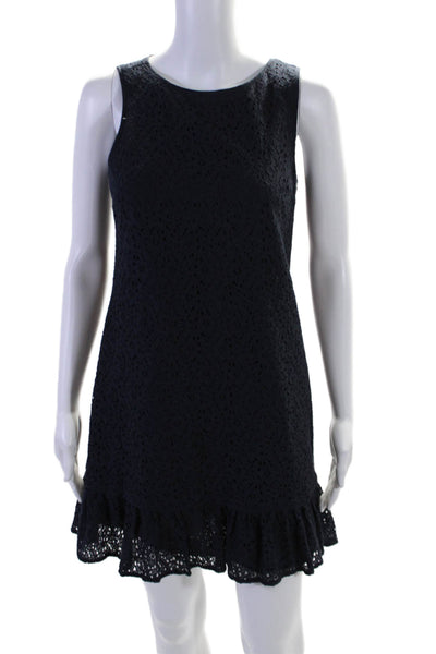 Juicy Couture Womens Sleeveless Back Zip Open Knit Long Dress Blue Size 2