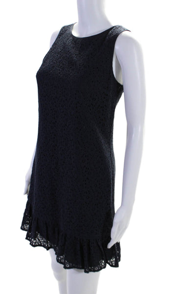 Juicy Couture Womens Sleeveless Back Zip Open Knit Long Dress Blue Size 2