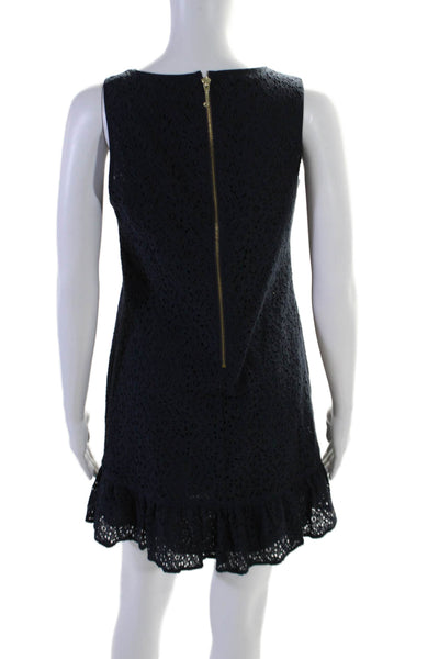 Juicy Couture Womens Sleeveless Back Zip Open Knit Long Dress Blue Size 2
