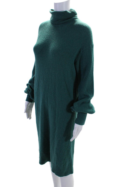 J Crew Womens Long Sleeve Thick Knit Turtleneck Sweater Green Size Small