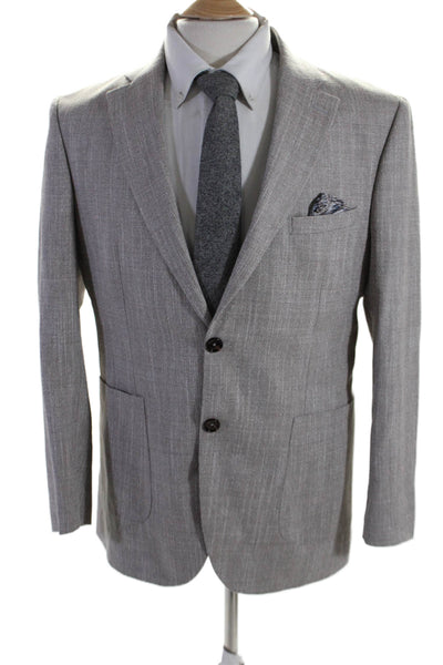 Estrato Mens Long SLeeve Notch Lapel Two Button Blazer Gray Size 32