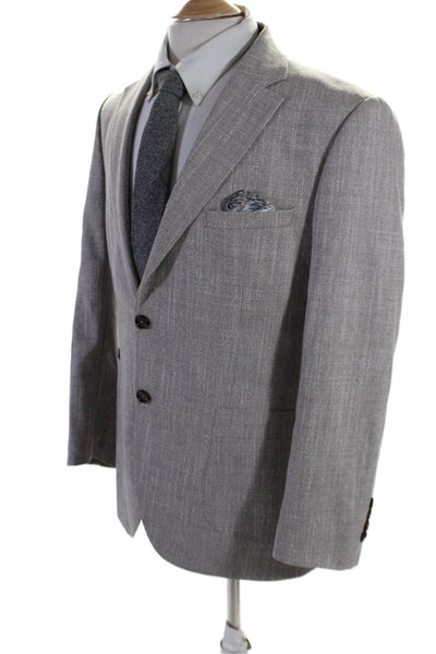 Estrato Mens Long SLeeve Notch Lapel Two Button Blazer Gray Size 32