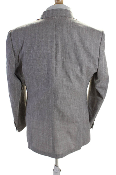 Estrato Mens Long SLeeve Notch Lapel Two Button Blazer Gray Size 32