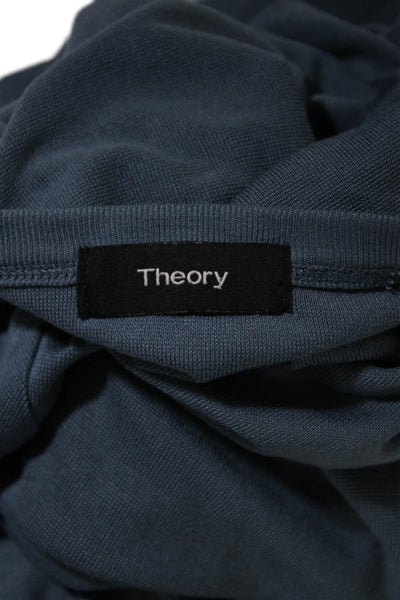 Theory Mens Long Sleeve Solid Crewneck T shirt Blue Size S