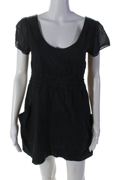 AllSaints Co Ltd Spitalfields Womens Scoop Neck A Line Dress Black Size 10