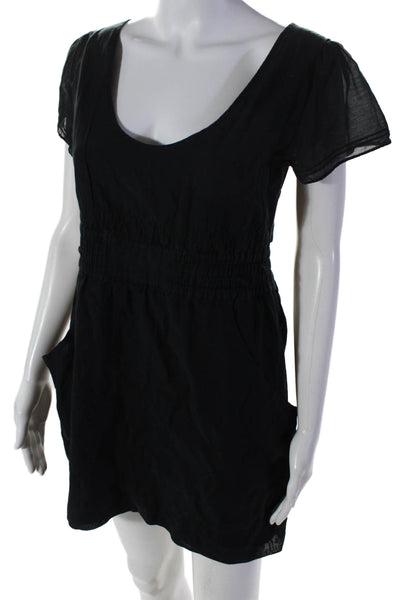 AllSaints Co Ltd Spitalfields Womens Scoop Neck A Line Dress Black Size 10