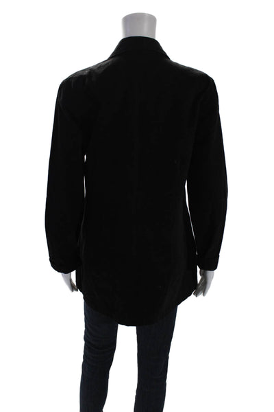 STNT Womens Cotton Long Sleeve Button Down Collared Jacket Black Size M