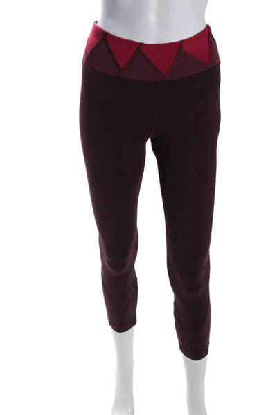 Lululemon Womens High Rise Cropped Athletic Leggings Burgundy Size 4