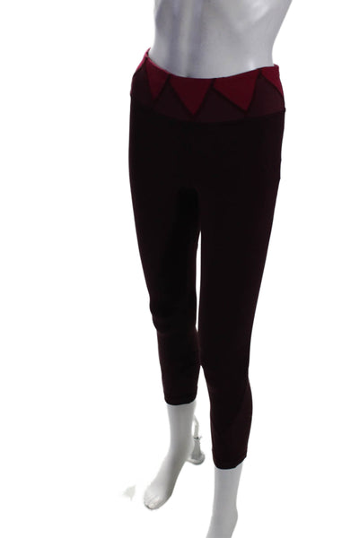 Lululemon Womens High Rise Cropped Athletic Leggings Burgundy Size 4