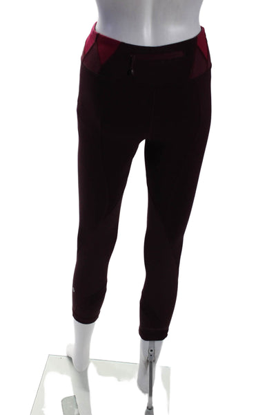 Lululemon Womens High Rise Cropped Athletic Leggings Burgundy Size 4