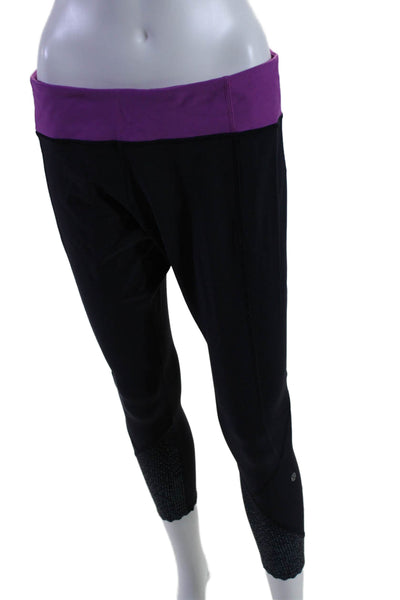 Lululemon Womens Tapered Leg Elastic Waist Compression Pants Purple 28 in