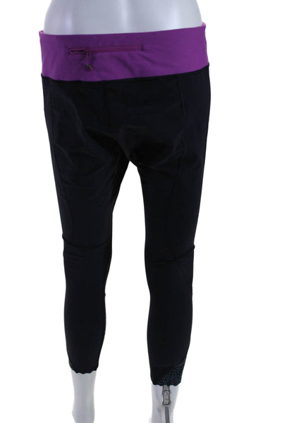 Lululemon Womens Tapered Leg Elastic Waist Compression Pants Purple 28 in