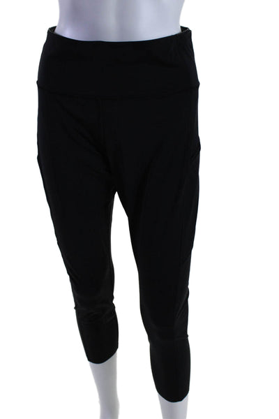 Lululemon Womens Elastic Waist Tapered Compression Leggings Black Size XL