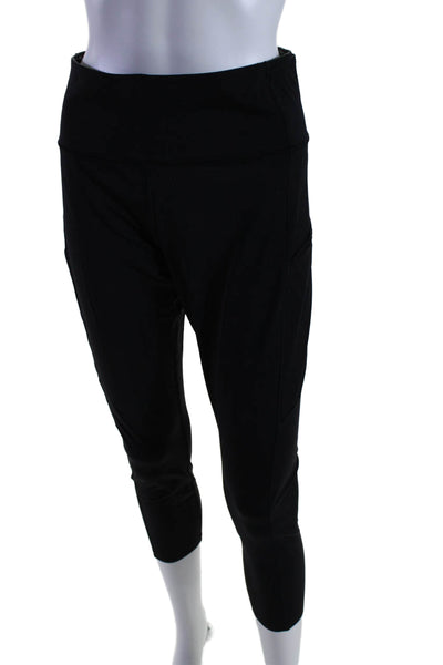 Lululemon Womens Elastic Waist Tapered Compression Leggings Black Size XL