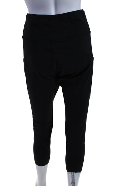 Lululemon Womens Elastic Waist Tapered Compression Leggings Black Size XL