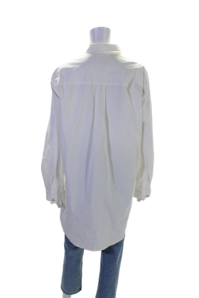 Michael Michael Kors Women's Long Sleeves Button Down Tunic Shirt White Size L