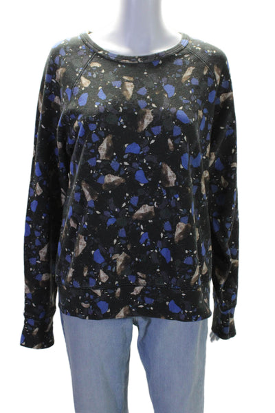 ACNE Studios Womens Cotton Abstract Print Round Neck Sweatshirt Black Size M