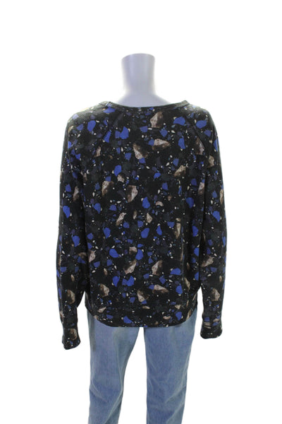 ACNE Studios Womens Cotton Abstract Print Round Neck Sweatshirt Black Size M