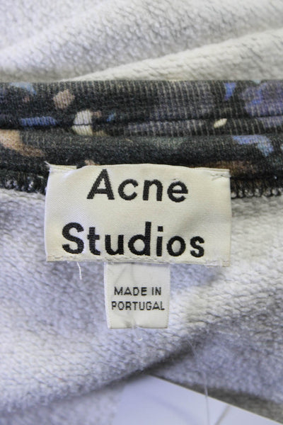 ACNE Studios Womens Cotton Abstract Print Round Neck Sweatshirt Black Size M