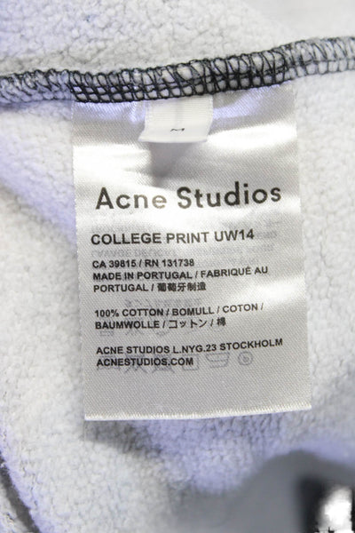 ACNE Studios Womens Cotton Abstract Print Round Neck Sweatshirt Black Size M