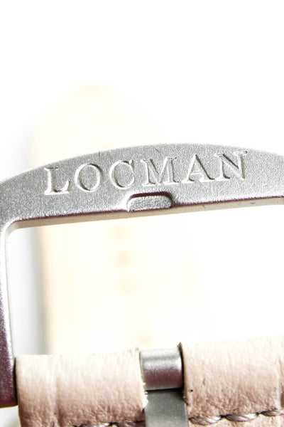 Locman Womens Leather Strap Aluminum Case Water Resistant Large Watch White