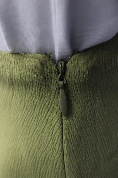 Artelier Nicole Miller Womens Asymmetrical Maxi Skirt Moss Green Size 4