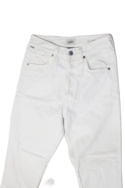 Citizens of Humanity Womens High Rise Slim Straight Jeans White Size 23