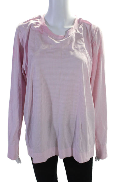 Lululemon Women's Round Neck Long Sleeves Athletic T-Shirt Pink Size M