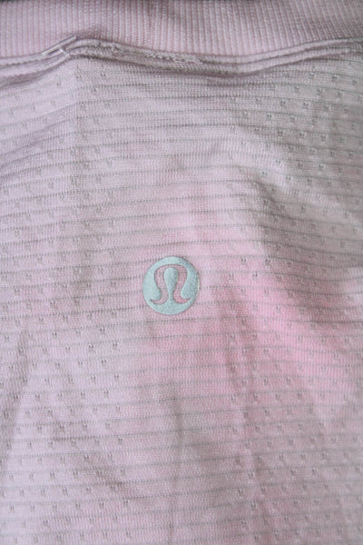 Lululemon Women's Round Neck Long Sleeves Athletic T-Shirt Pink Size M