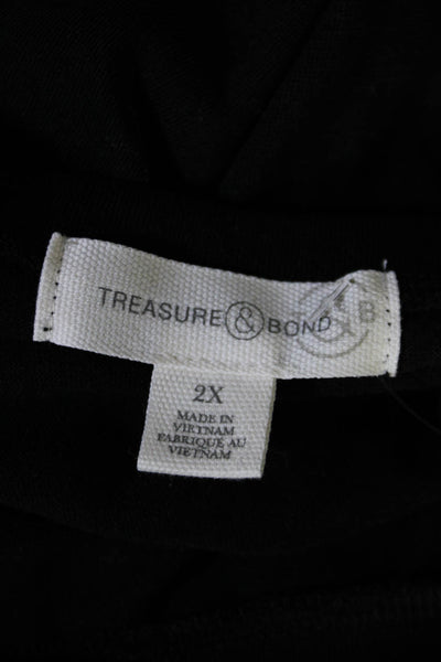 Treasure & Bond Women's Sleeveless Cinch Fitted Mini Dress Black Size 2X