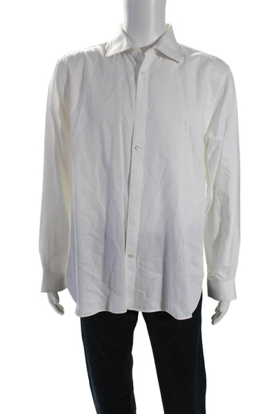 Michael Michael Kors Mens Long Sleeve Button Down Shirt White Size XL