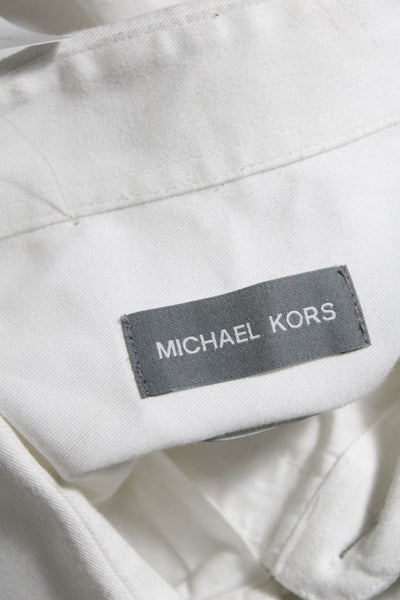 Michael Michael Kors Mens Long Sleeve Button Down Shirt White Size XL