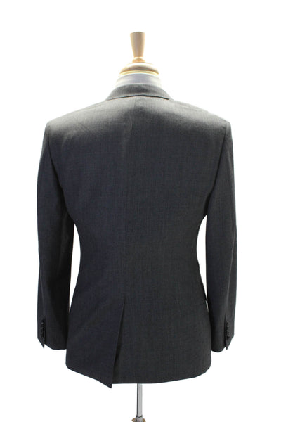 Tollegno 1900 Mens Long Sleeve Notch Lapel Two Button Blazer Wool Gray 38