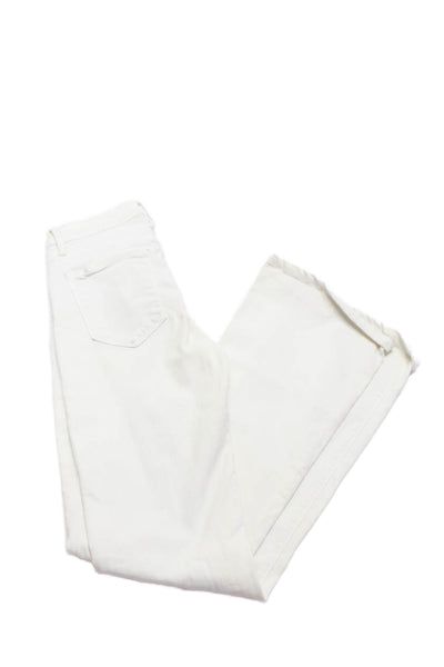 Frame Denim Womens Cotton Flare Bottom Light Denim Jeans White Size EUR 25