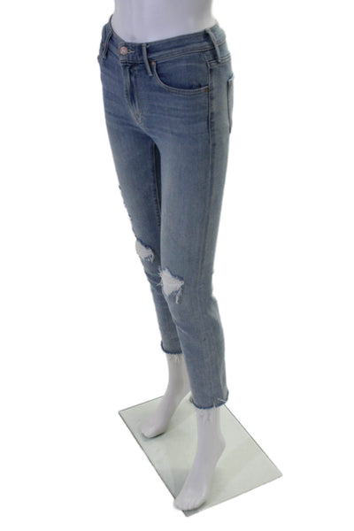 Mother Womens Rascal Ankle Snippet Blast From The Past Wash Jeans Blue Size 24