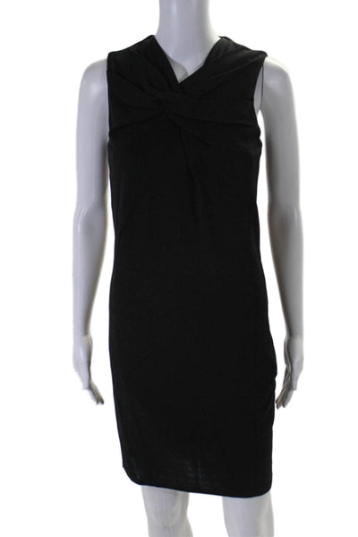 Helmut Lang Womens Sleeveless Twist Knot Body Con Dress Black Size Petite