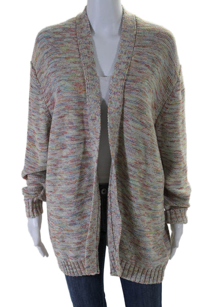 Lucy Paris Womens Long Sleeve Open Knit Cardigan Sweater Multicolored Size Small