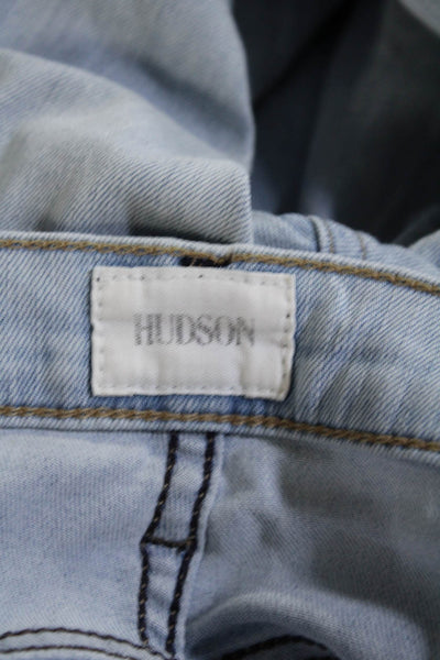 Hudson Womens Button Fly High Rise Light Wash Flare Leg Jeans Blue Size 28