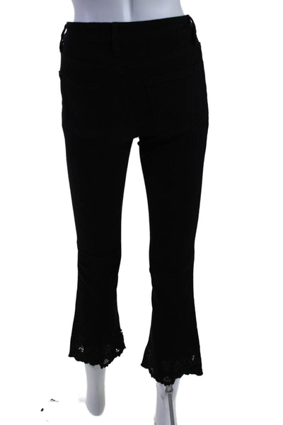 Frame Denim Womens High Rise Le Crop Mini Boot Cut Jeans Black Size 25