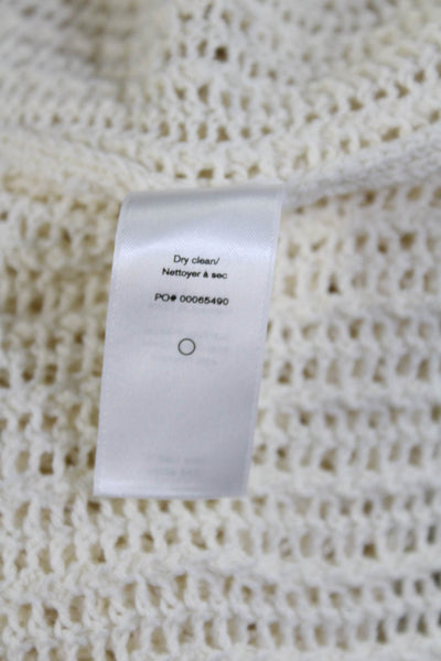 Rag & Bone Womens Long Sleeve Round Neck Open Knit Sweater White Size Small