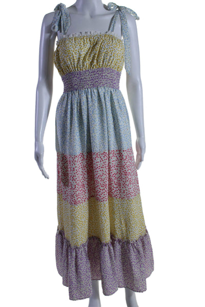 Stellah Womens Floral Print Sleeveless Sun Dress Multi Colored Size Small