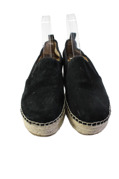 Sam Edelman Womens Slip On Platform Espadrilles Loafers Black Suede Size 8.5