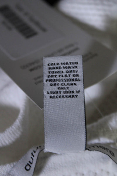 Autumn Cashmere Womens Tight Knit Off Shoulder Long Sleeve Top White XS