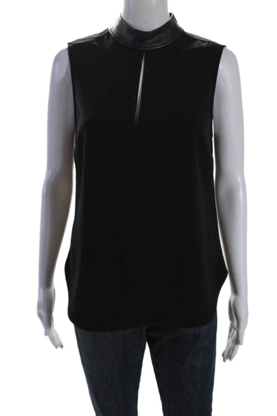 A.L.C. Womens Cut Out High Neck Sleeveless Pullover Blouse Top Black Size 6