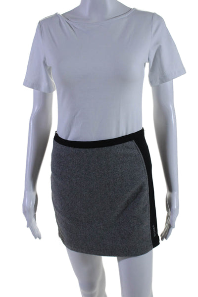 Skhoop Womens Full Side Zipper Mini Skirt Gray Black Size Extra Small