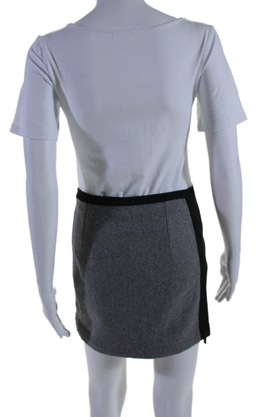 Skhoop Womens Full Side Zipper Mini Skirt Gray Black Size Extra Small