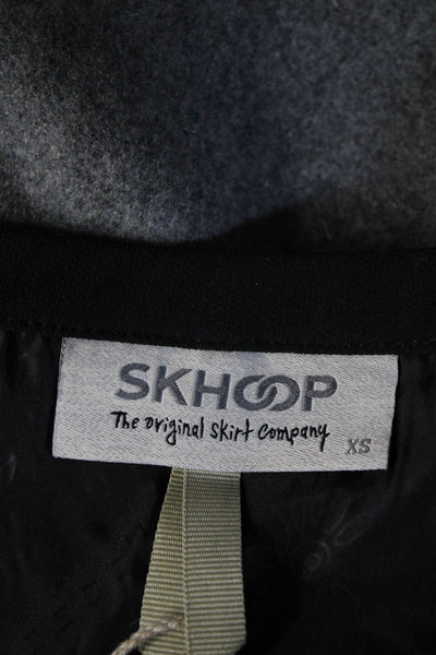 Skhoop Womens Full Side Zipper Mini Skirt Gray Black Size Extra Small