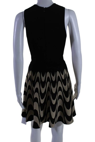 Parker Womens Sleeveless A Line Sweater Dress Black Beige Size Extra Small