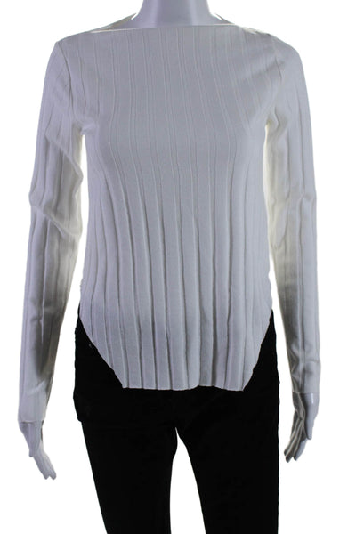 United Colors of Benetton Womens Boat Neck Sweater White Size Extra Small